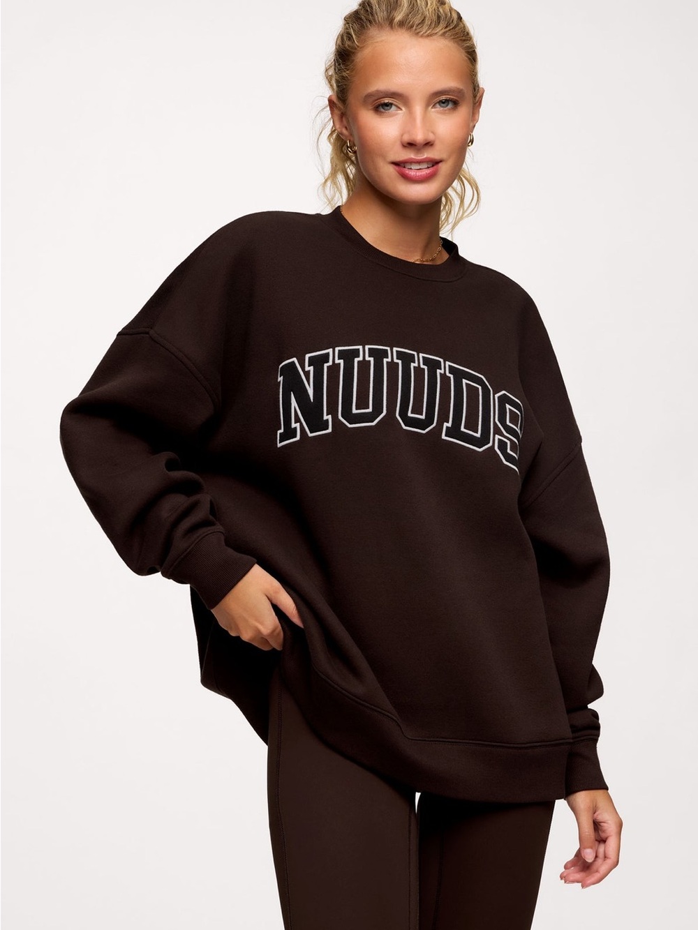 nuuds Dark Brown Cozy Logo Sweatshirt